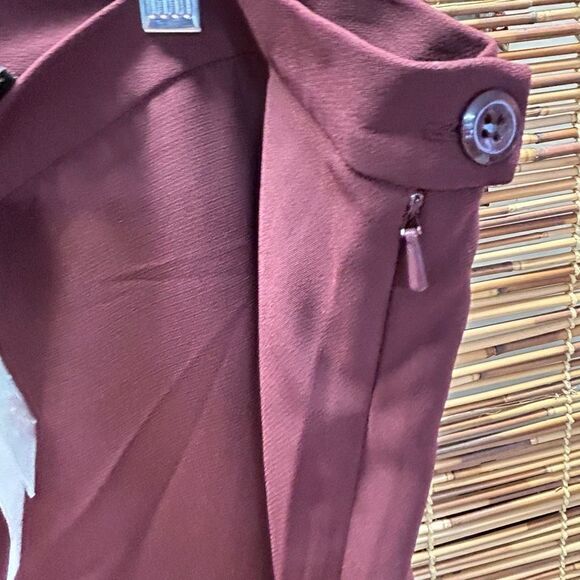 New York Company Size 18W Burgandy NWT Wide Cuffed Dress Pants - Picture 3 of 6